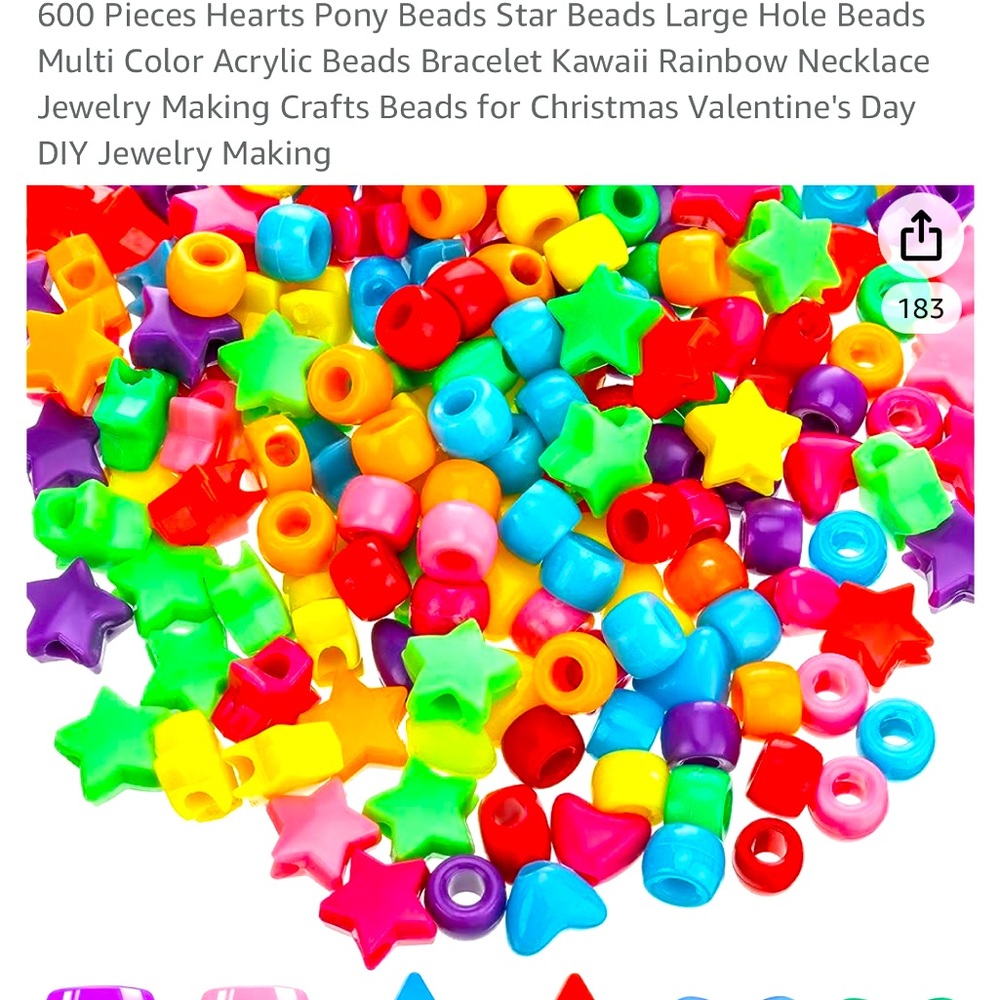 600 piece acrylics rainbow bead set